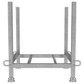 Pallet for crowd barriers | Dimensions: 900 x 775 x 825 mm